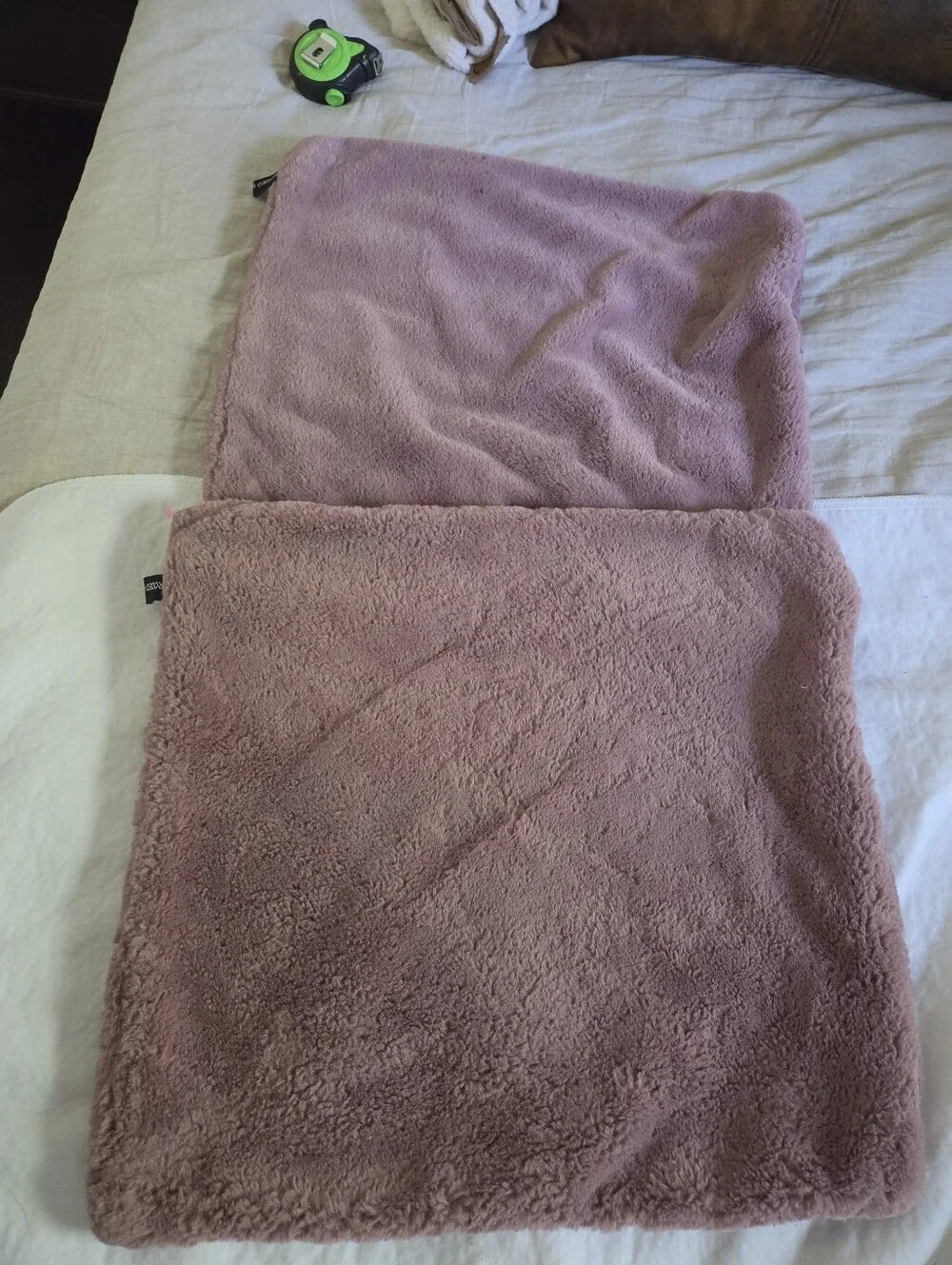 Rodeo Home Faux Fur Throw Pillow Covers - Dusty Rose/Mauve - Set of 2